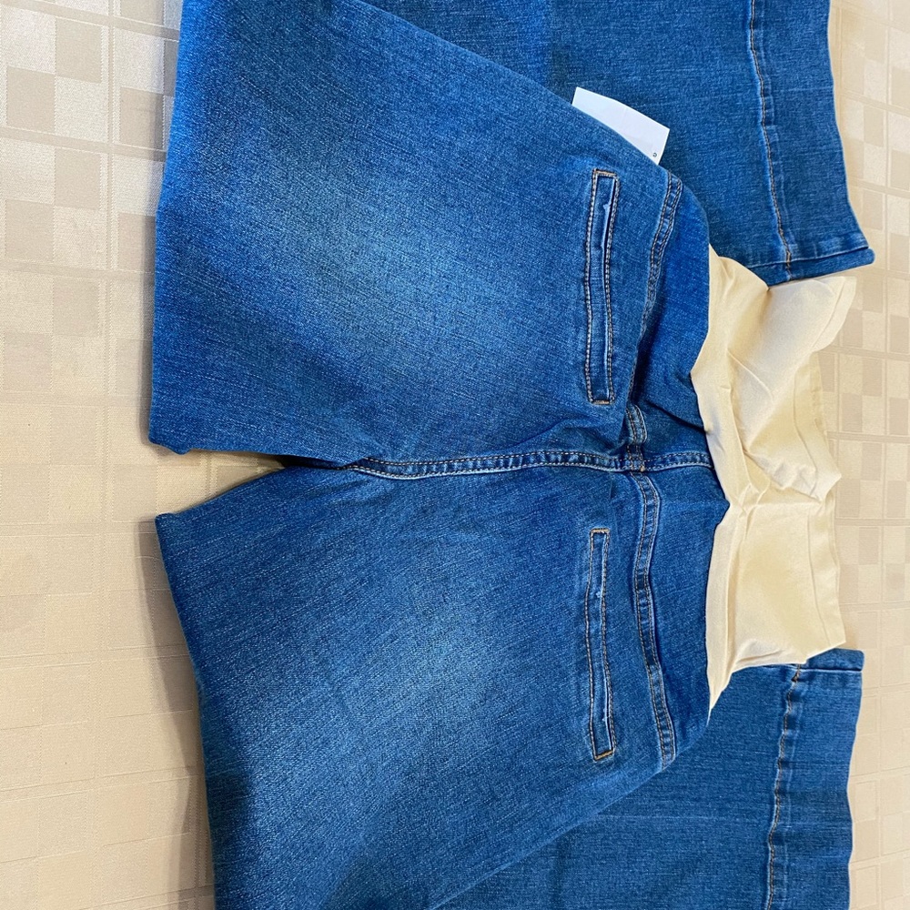 NWT LED Luxe Essentials Denim Maternity Crop Jeans Size 29 (9) X 25 Med‎ Wash
